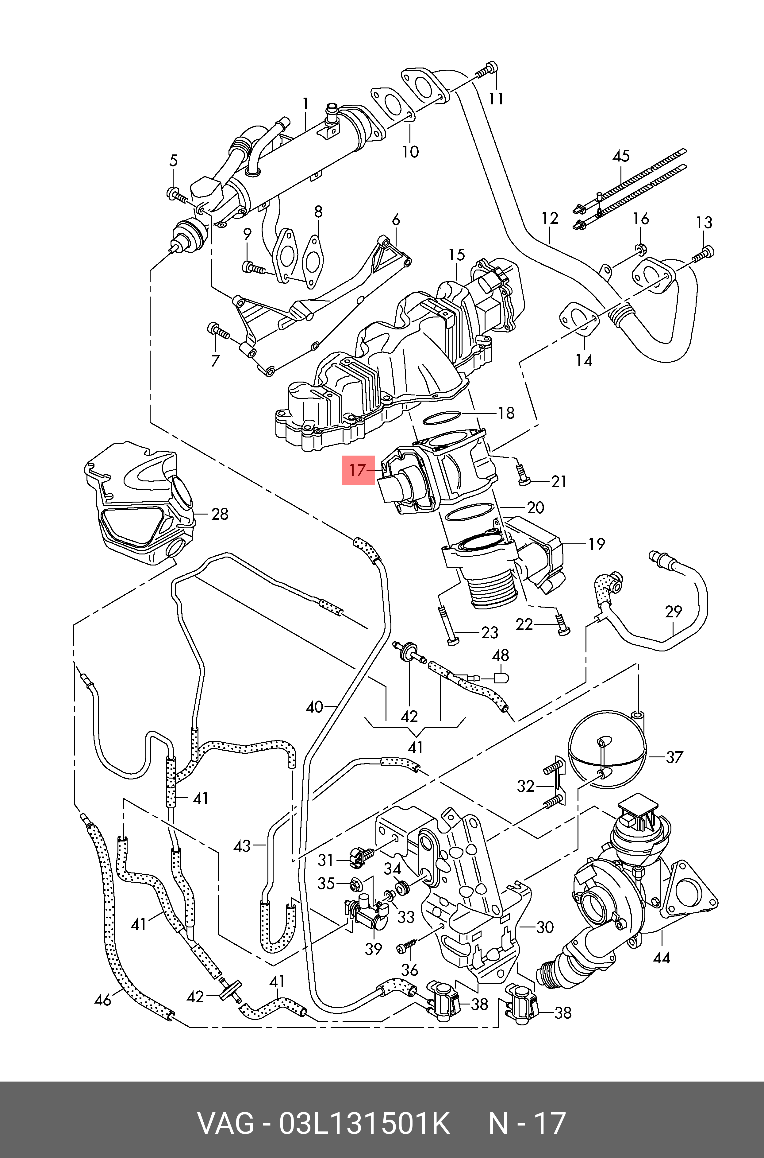 EGR клапан (клапан рециркуляції вихлопних газів) VAG 03L131501K