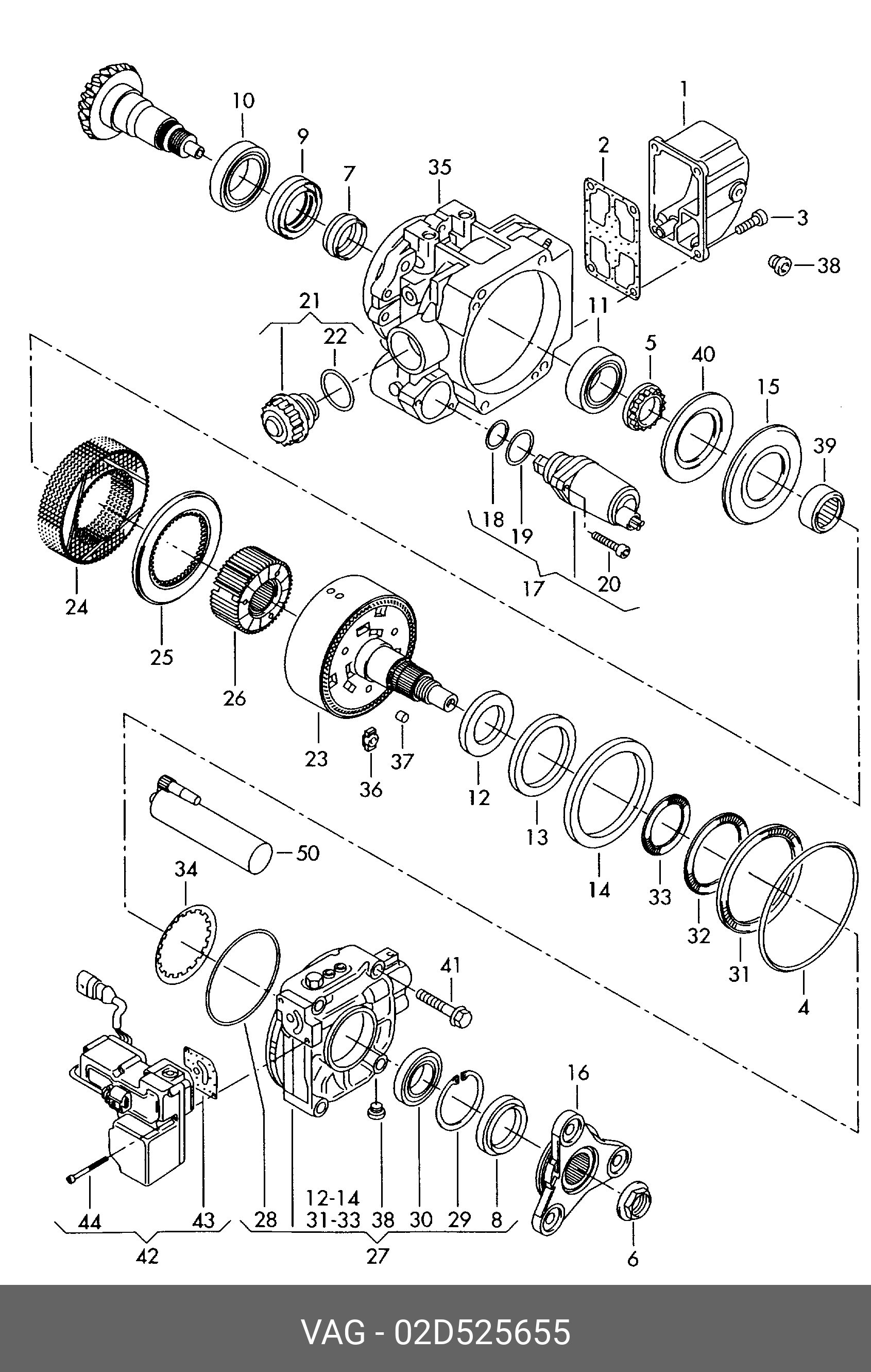 Сальник фланця роздавальної коробки VAG 02D525655