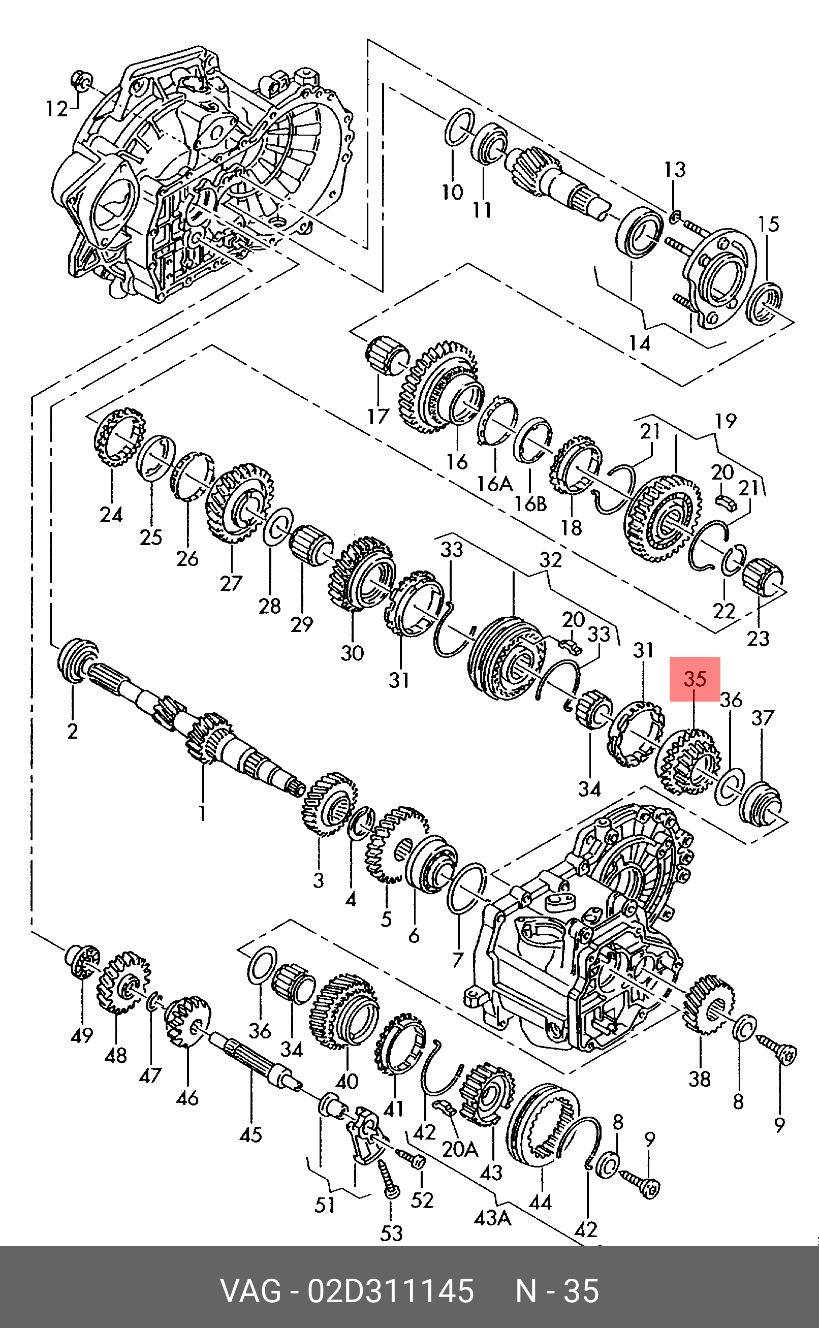 Прокладка піддону муфти Haldex VAG 02D311145