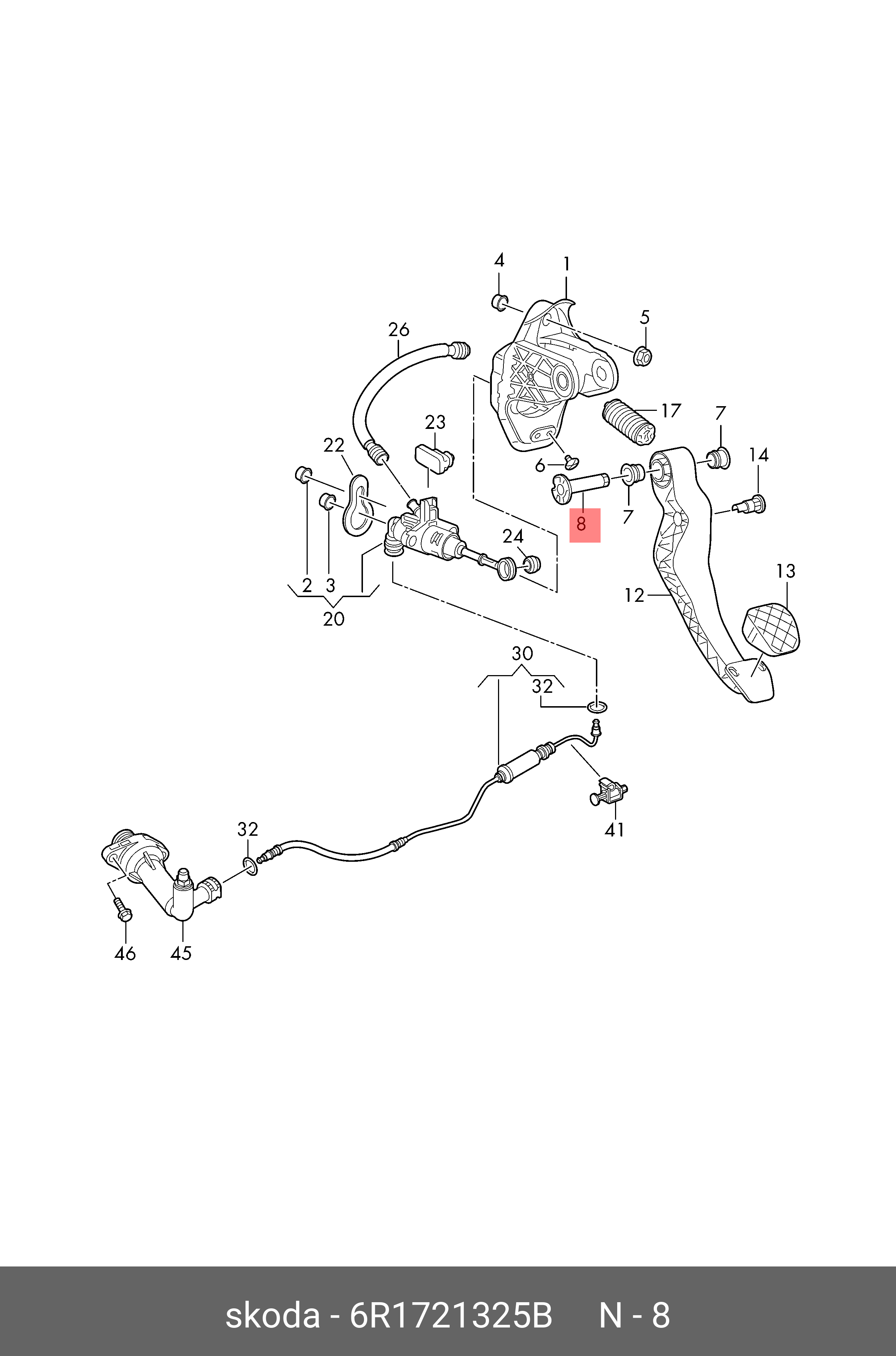 Трос зчеплення VAG 6R1721325B