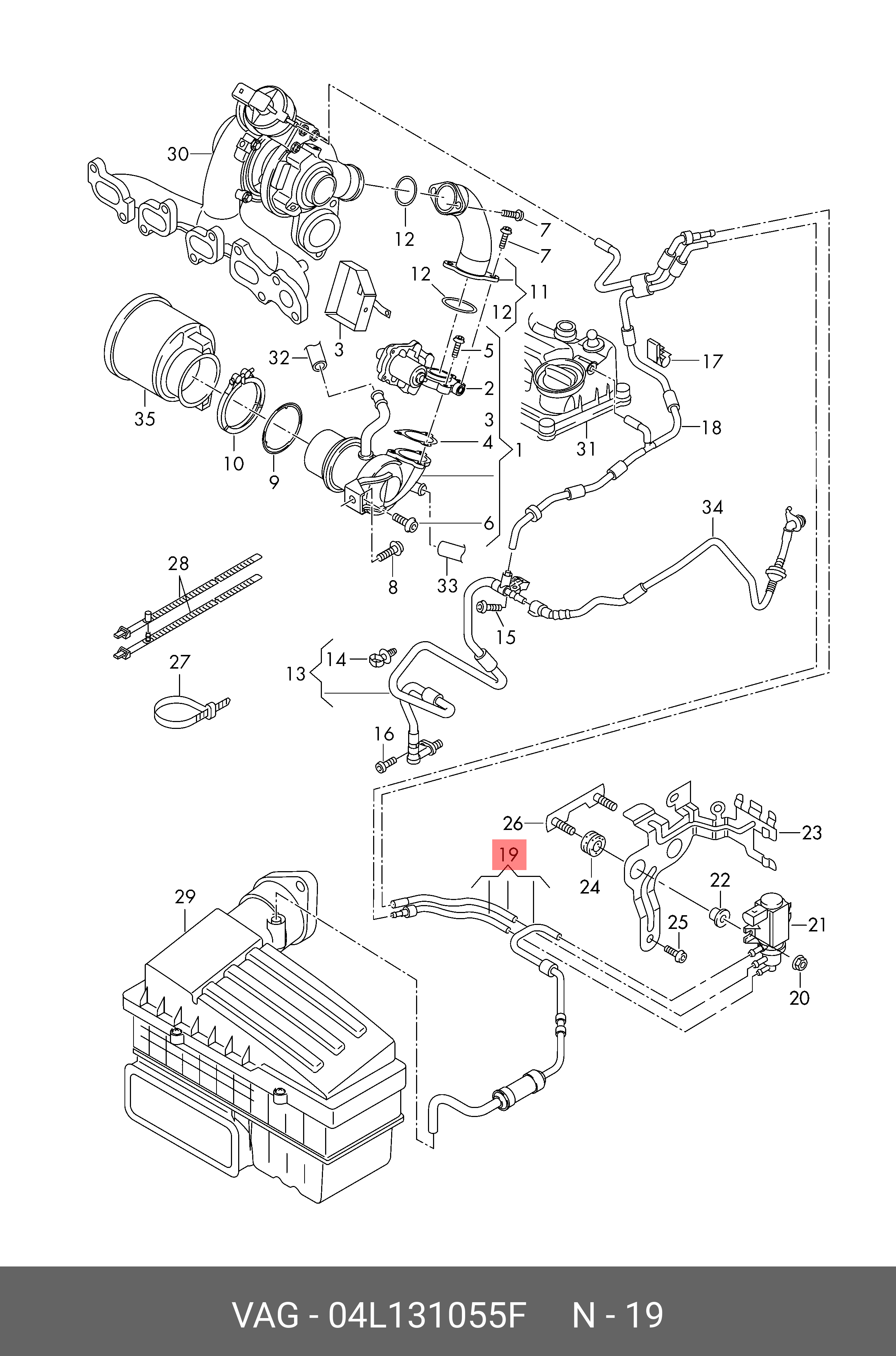 EGR клапан (клапан рециркуляції відпрацьованих газів) 04L131055F VAG