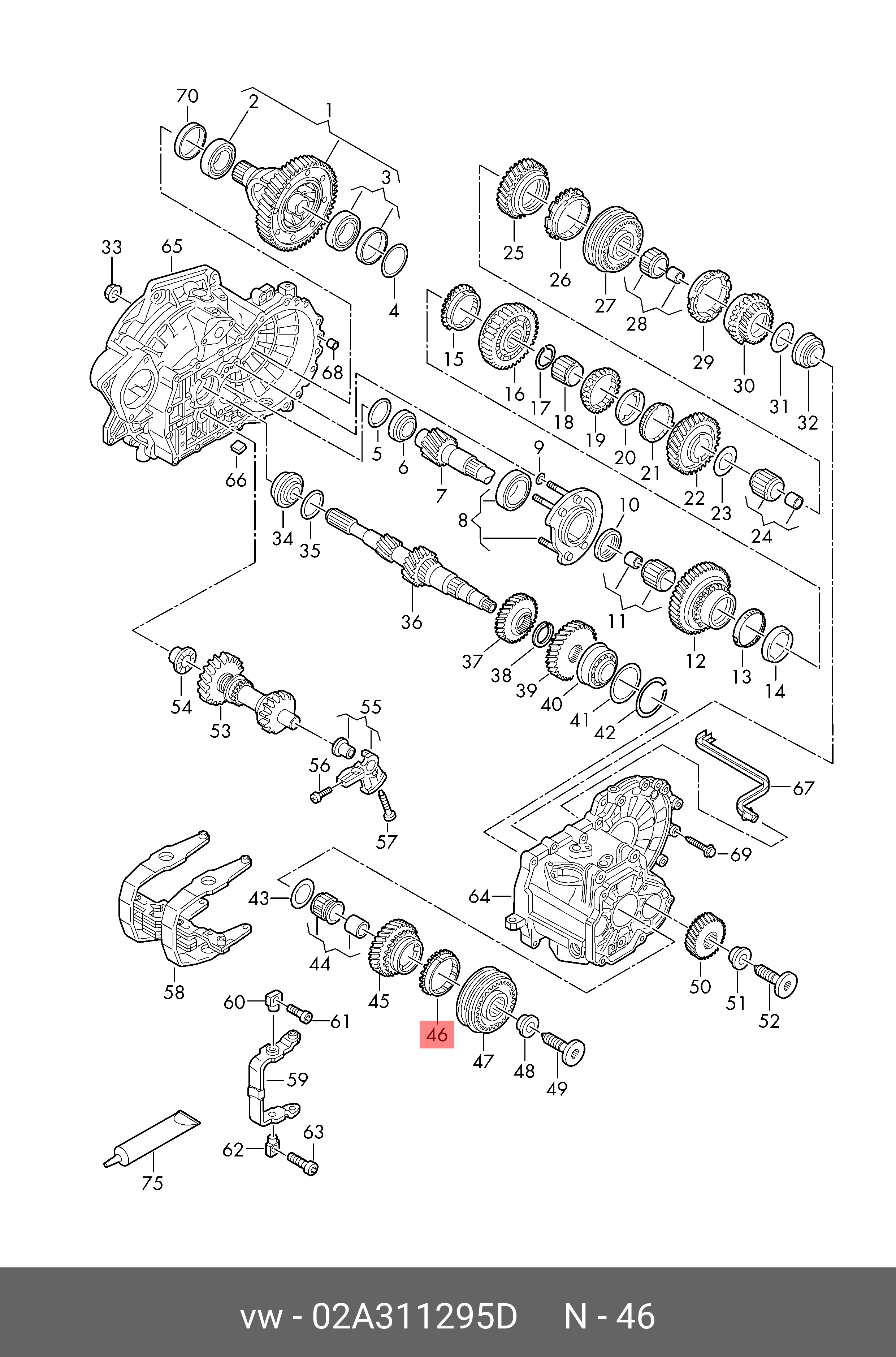 Сальник приводу КПП VAG 02A311295D