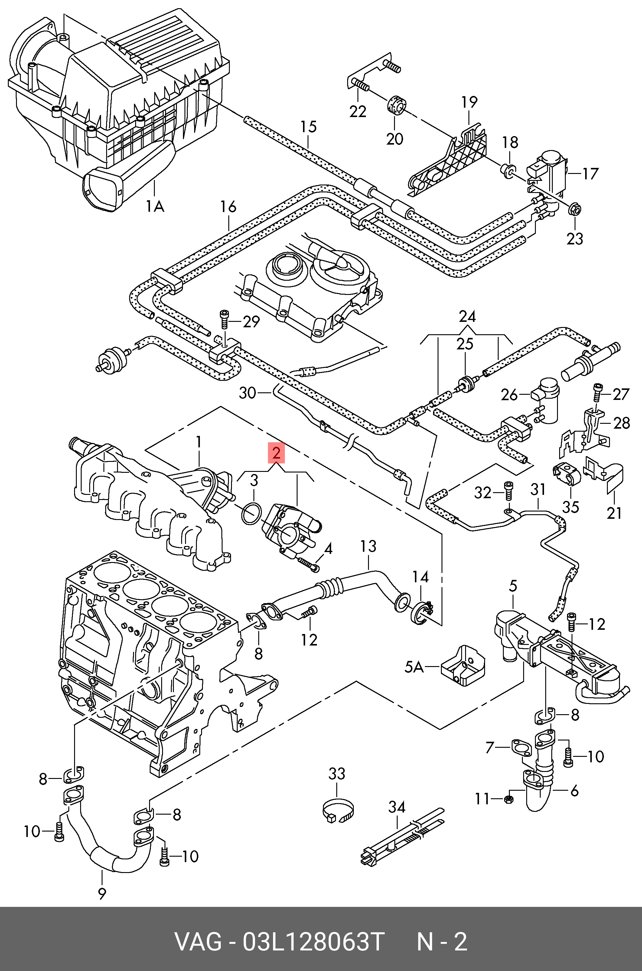 Клапан рециркуляції вихлопних газів (EGR) VAG 03L128063T