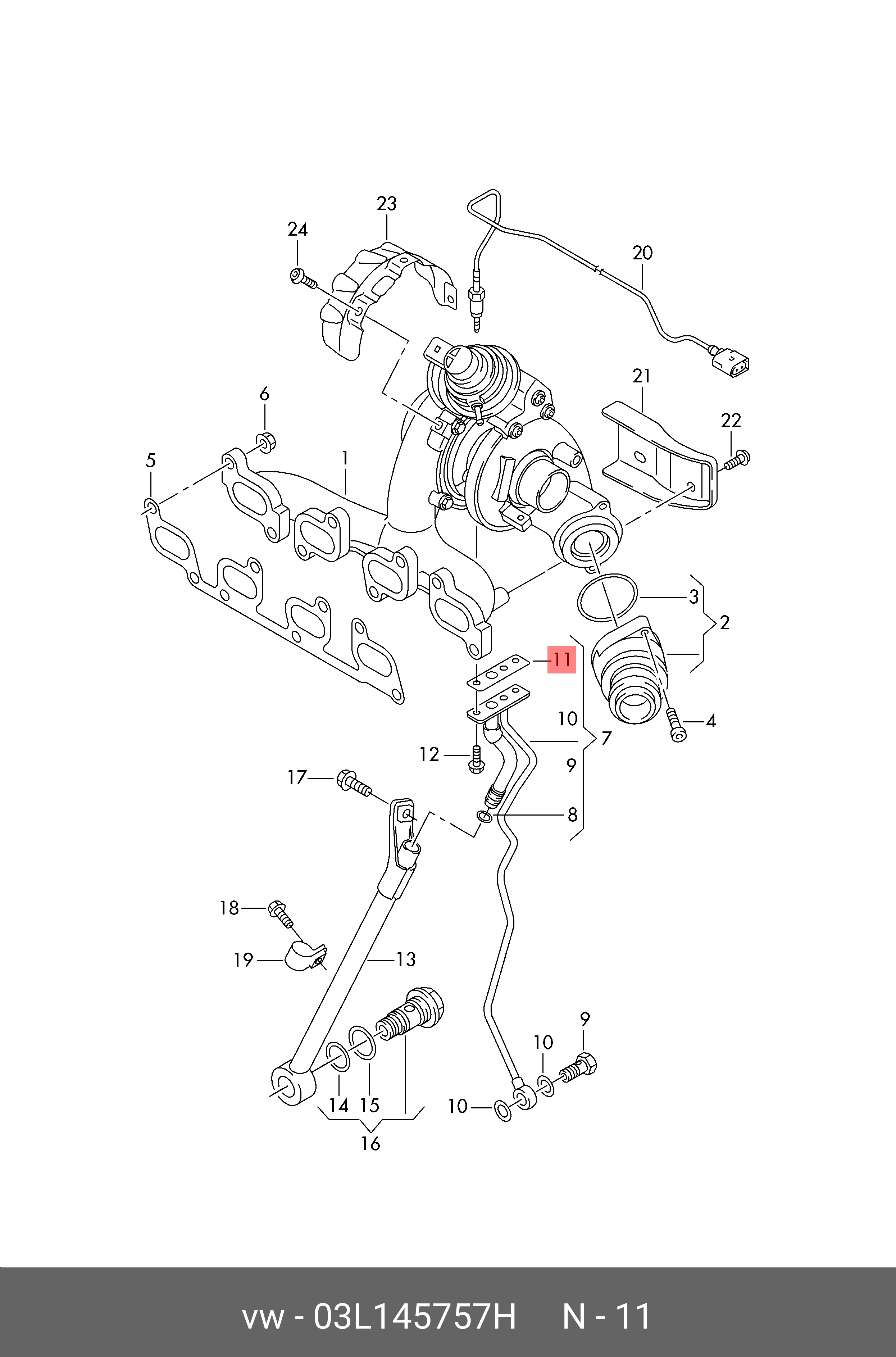 Турбокомпресор VAG 03L145757H (Turbocharger)