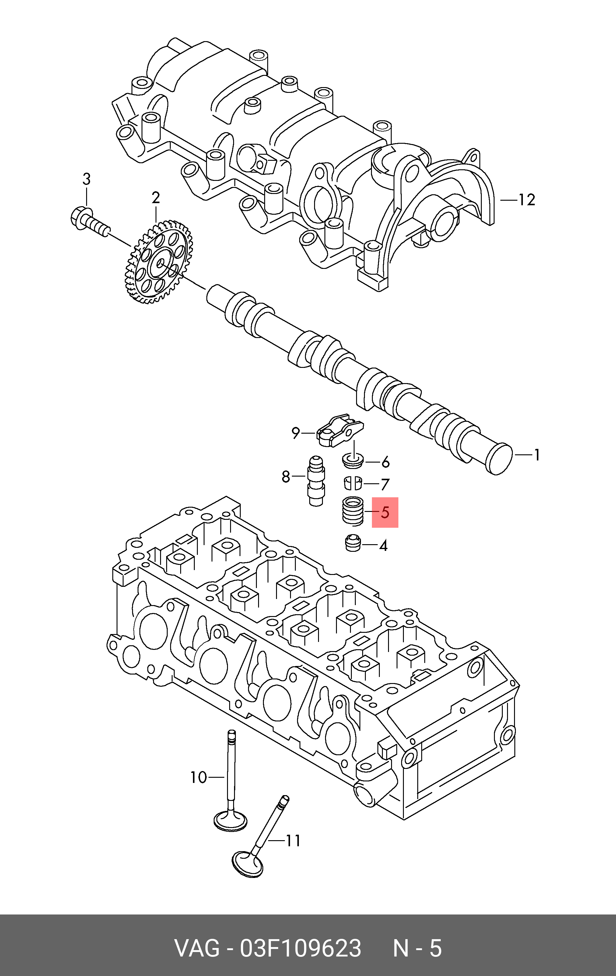 Регулятор фаз ГРМ (муфта VVT) VAG 03F109623