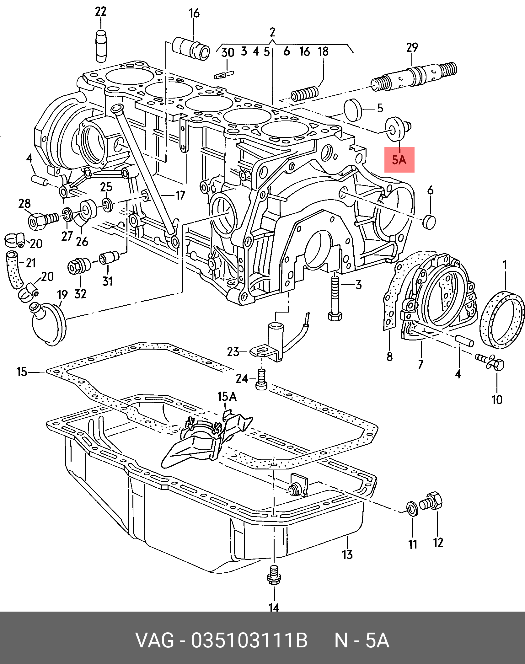 Запобіжник (fuse-link) 30A VAG 035103111B