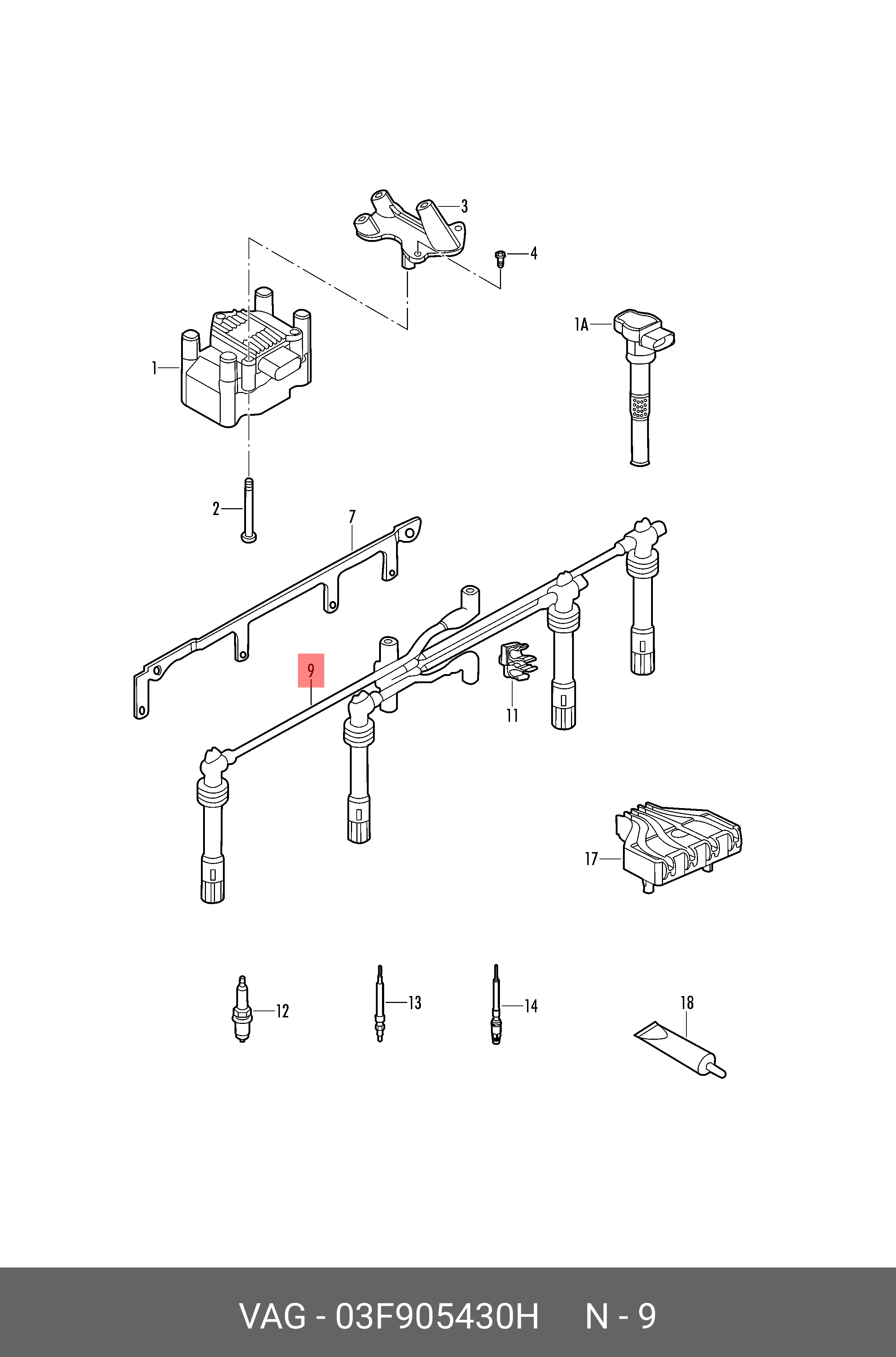 Котушка запалювання VAG 03F905430H