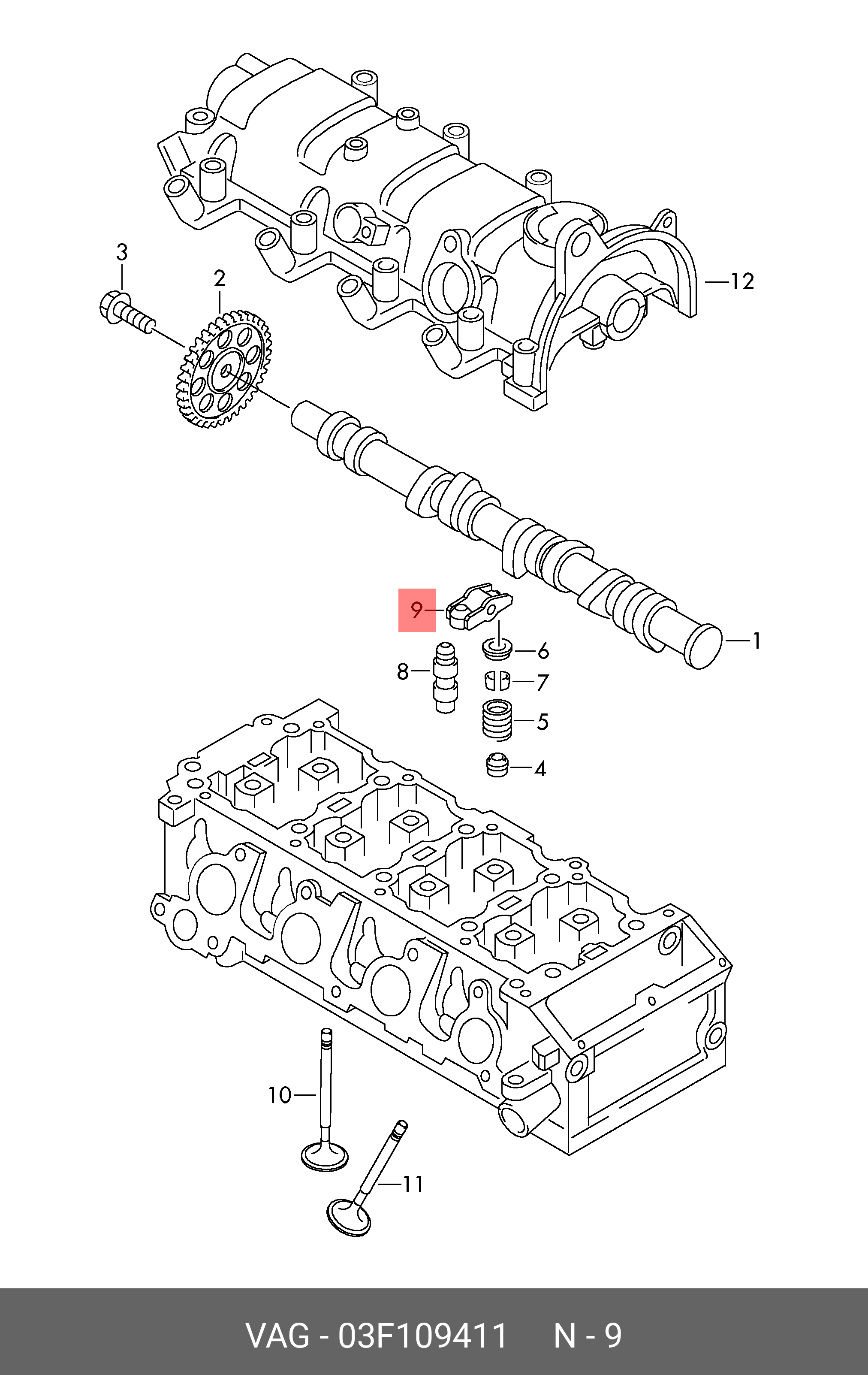 Натягувач ланцюга ГРМ VAG 03F109411