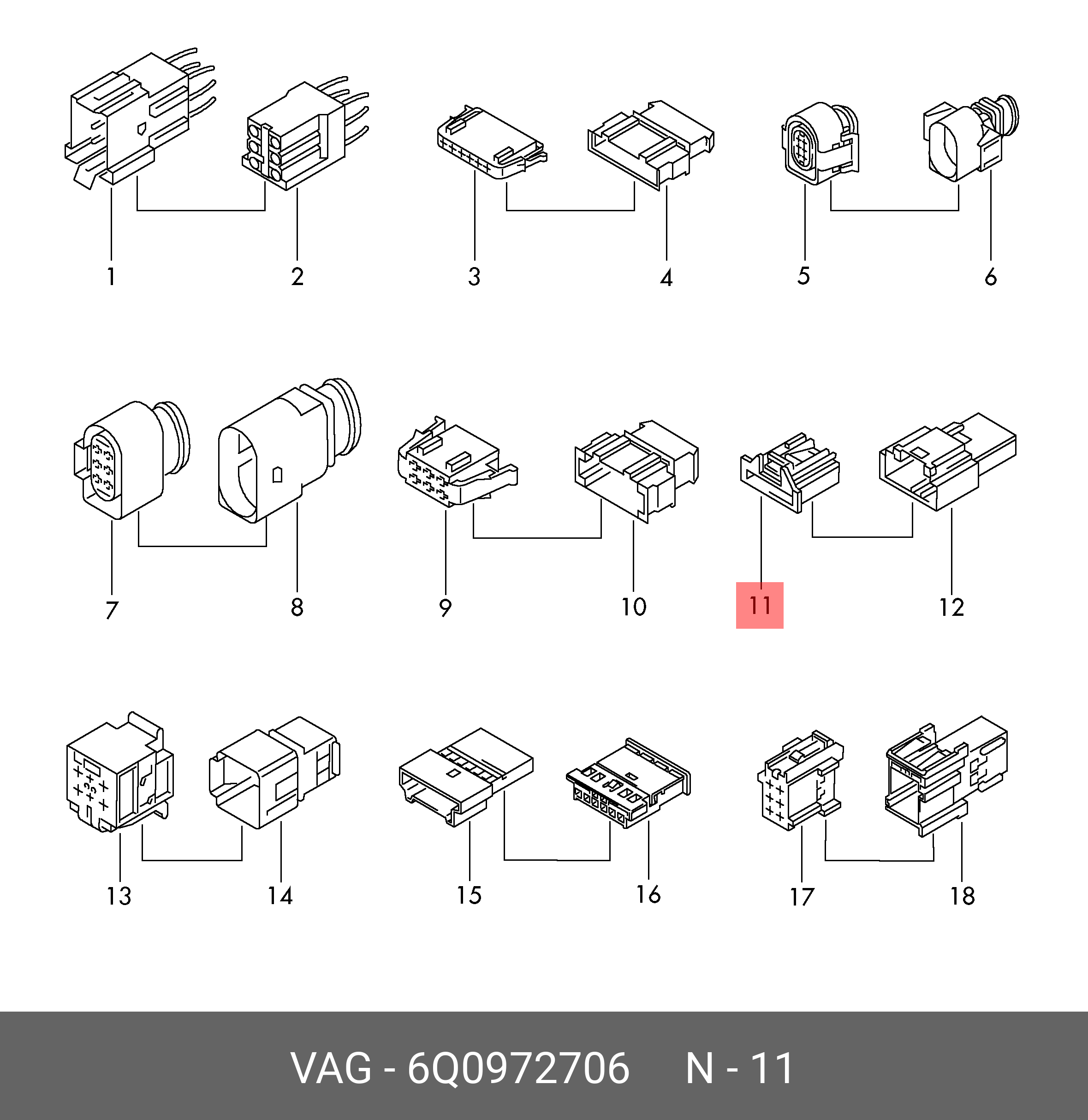 Роз'єм електричний VAG 6Q0972706
