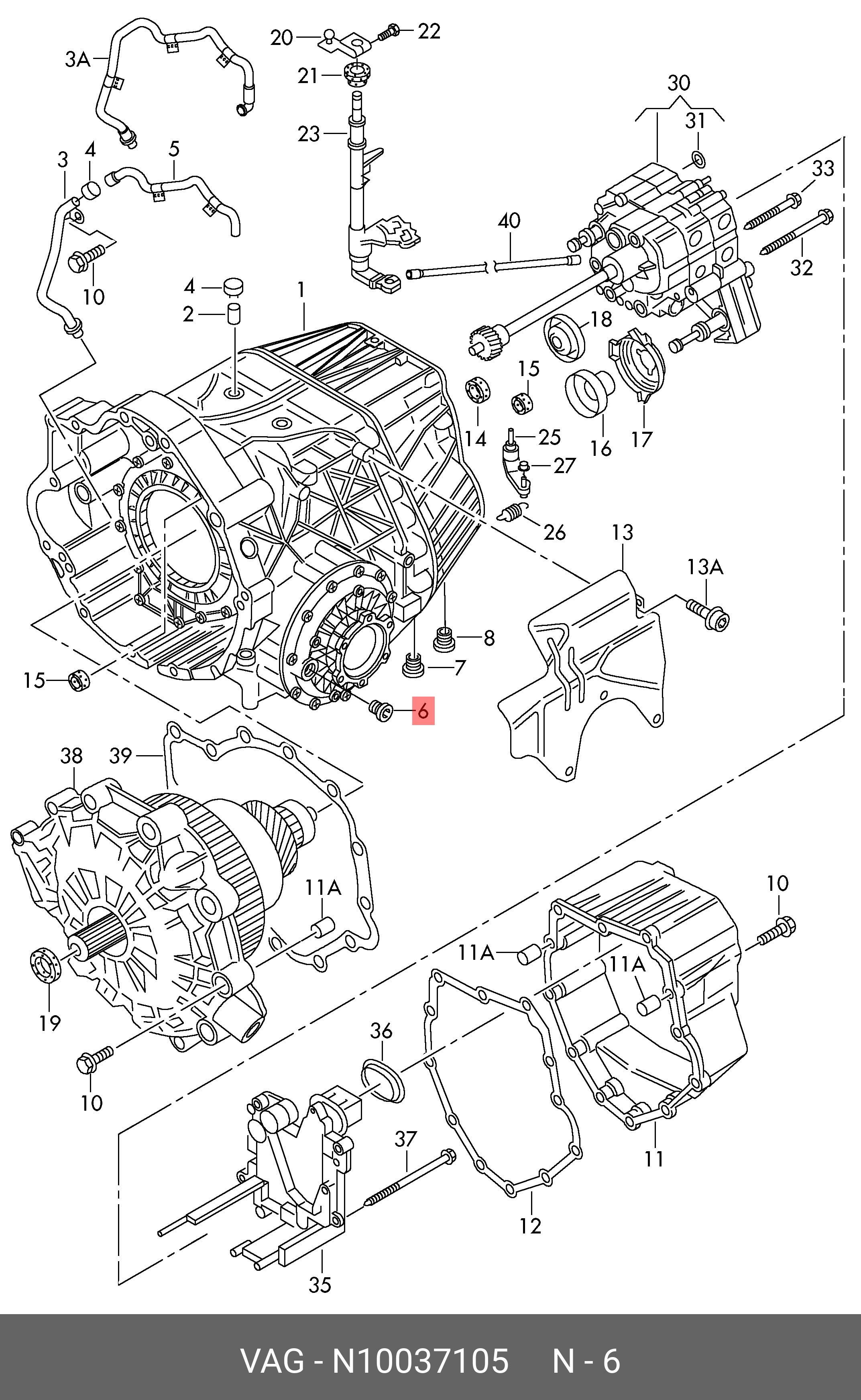 Гайка фланцева самоконтрільна M10x1 VAG N10037105