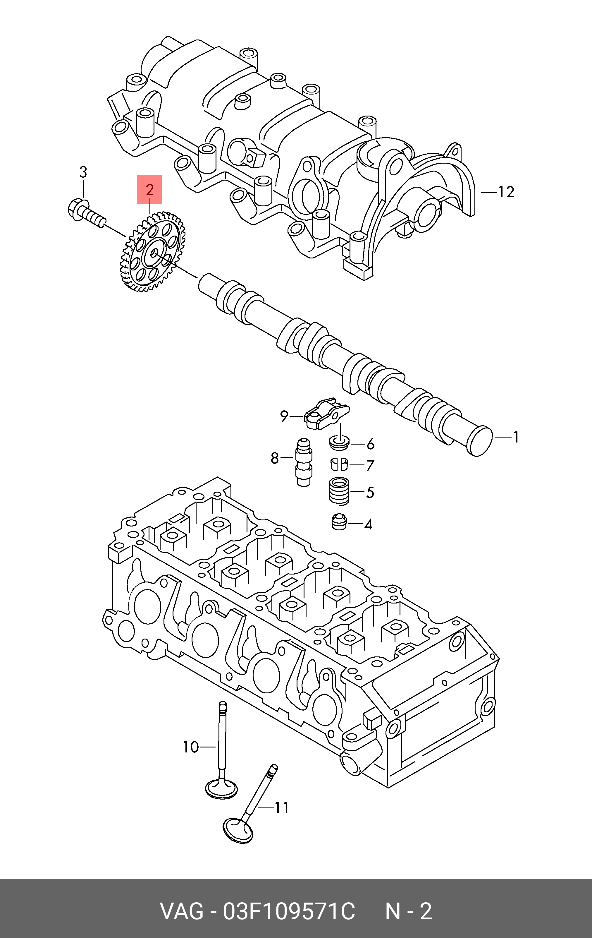 Натягувач ланцюга ГРМ VAG 03F109571C
