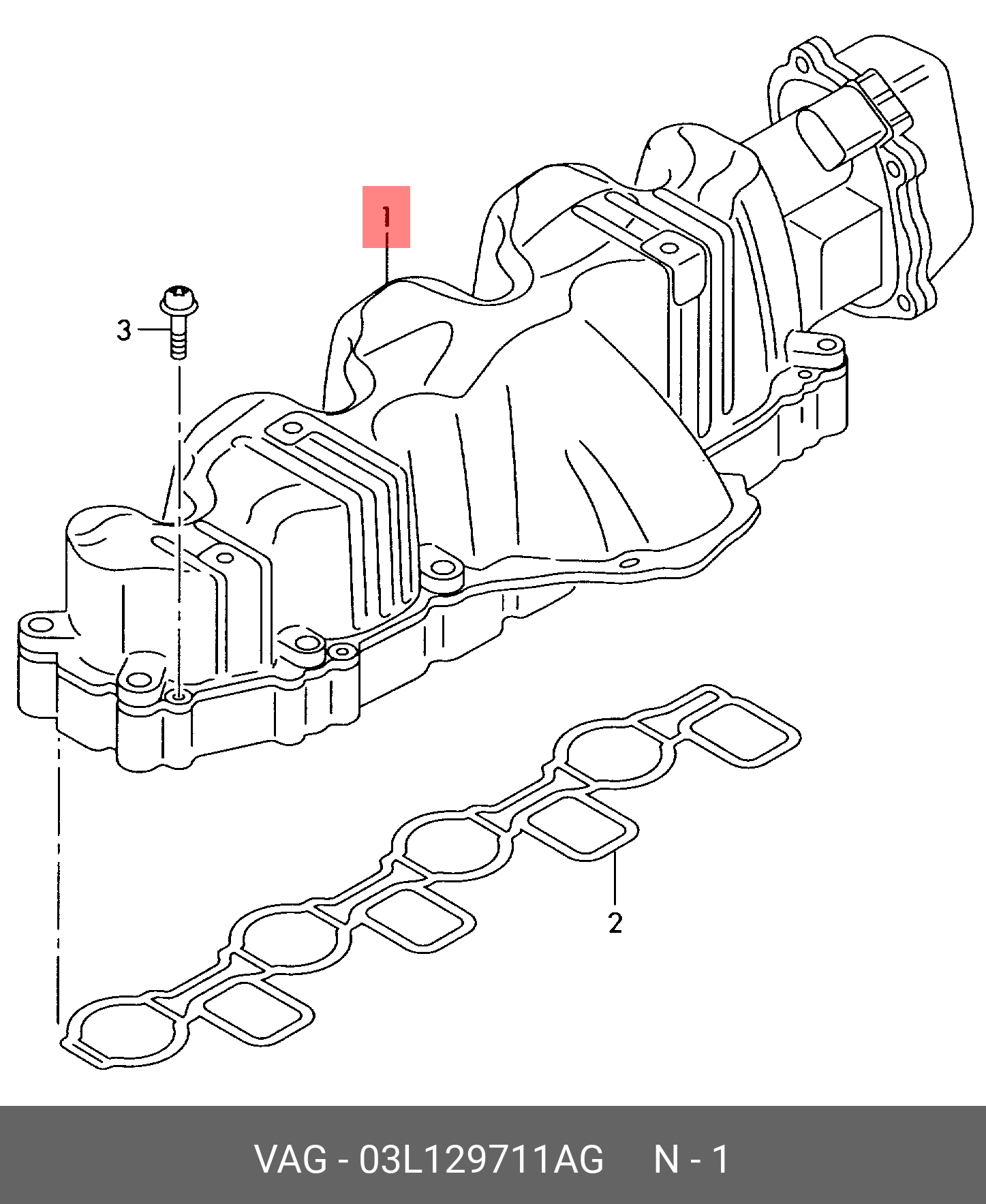 Клапан EGR (рециркуляції відпрацьованих газів) VAG 03L129711AG