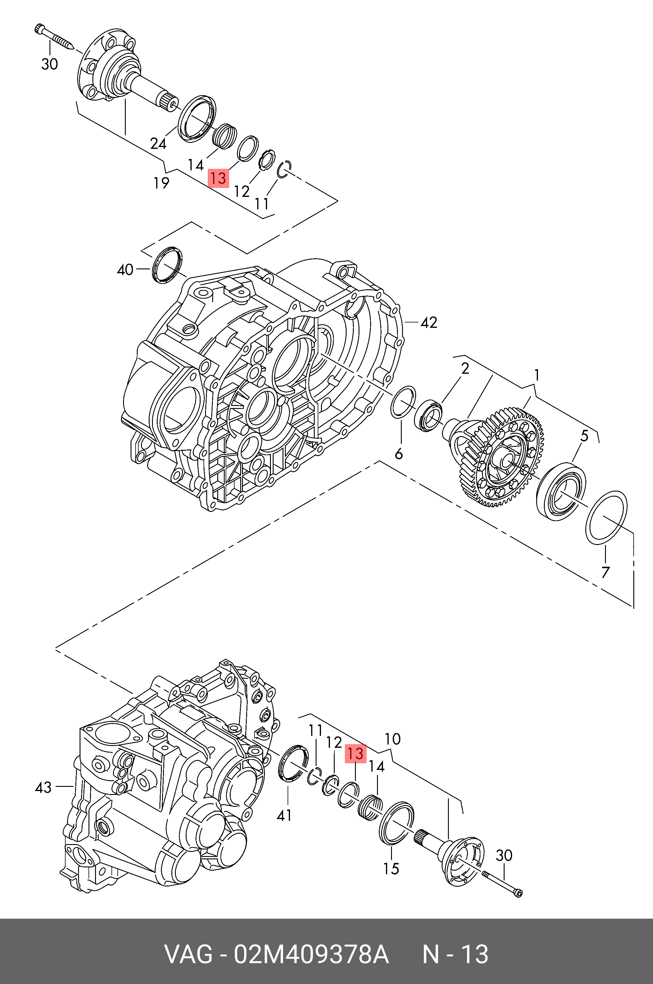 Сальник приводу КПП VAG 02M409378A