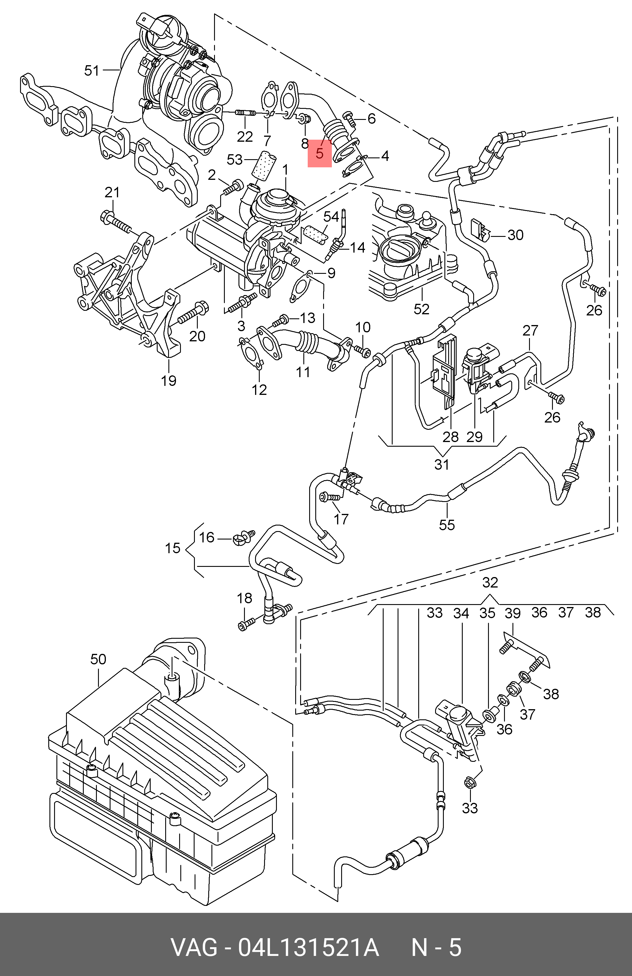 EGR клапан (клапан рециркуляції відпрацьованих газів) VAG 04L131521A