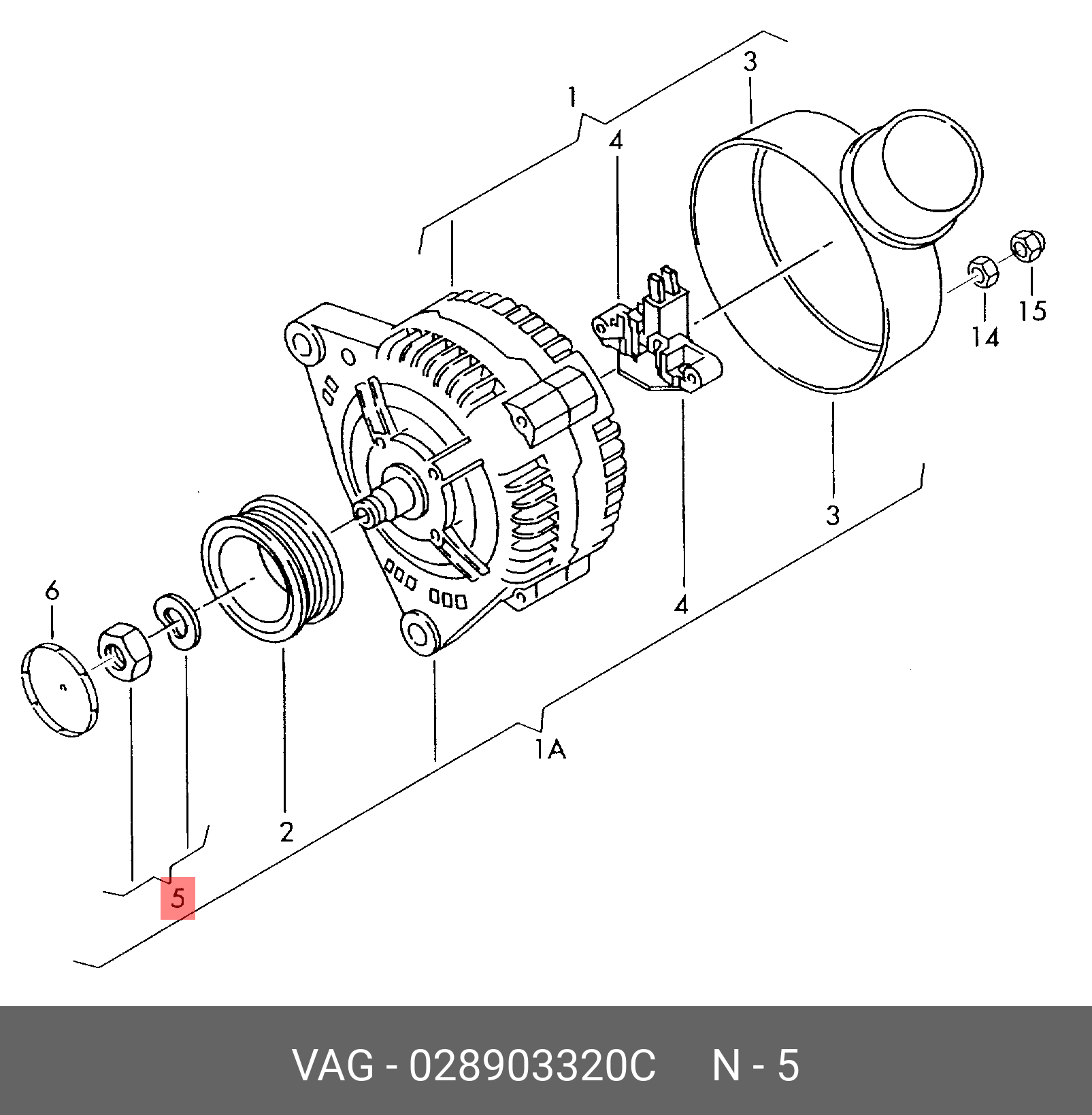 Оригінальний генератор VAG 028903320C