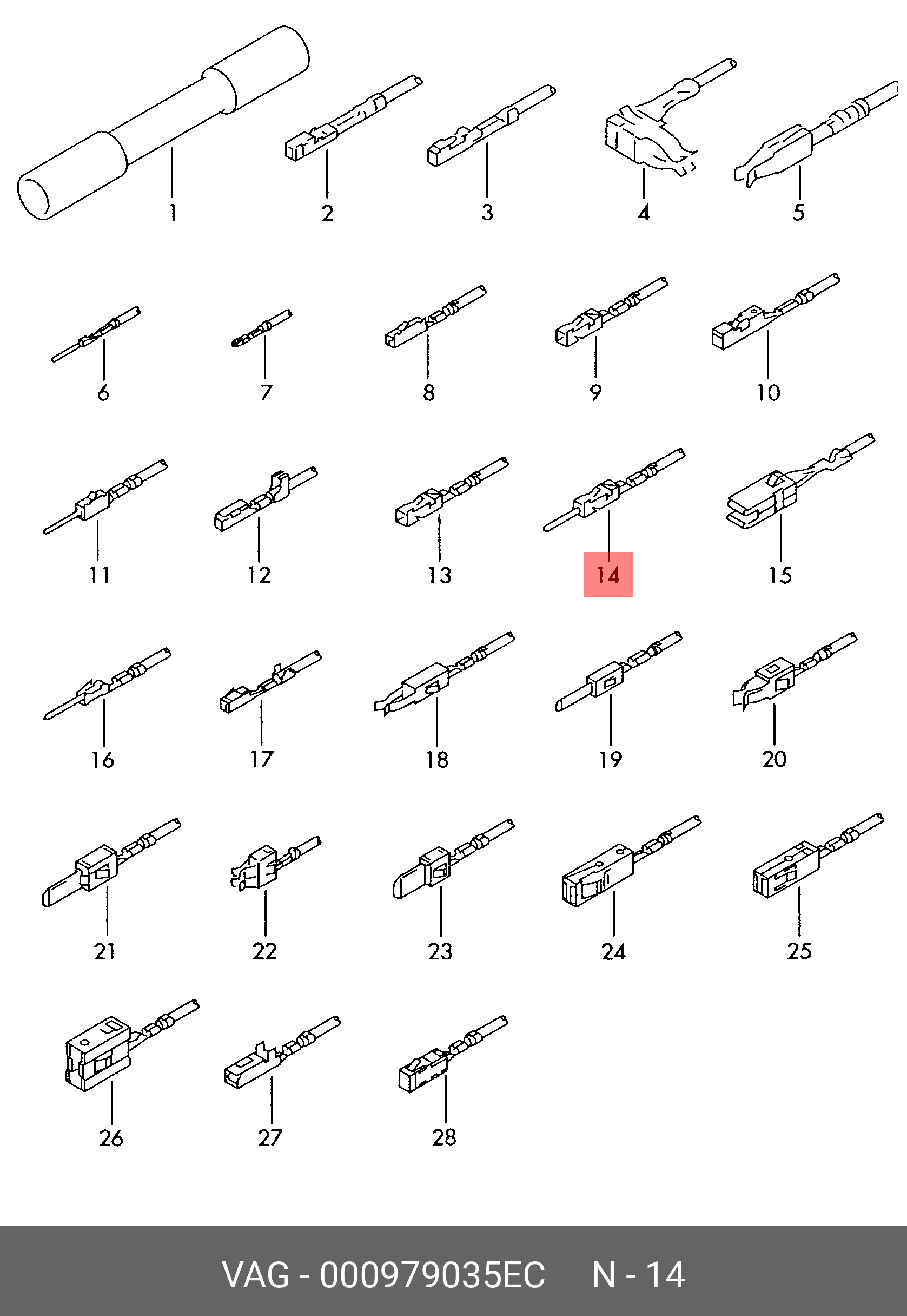 Ремонтний провід (контактний пін) VAG 000979035EC