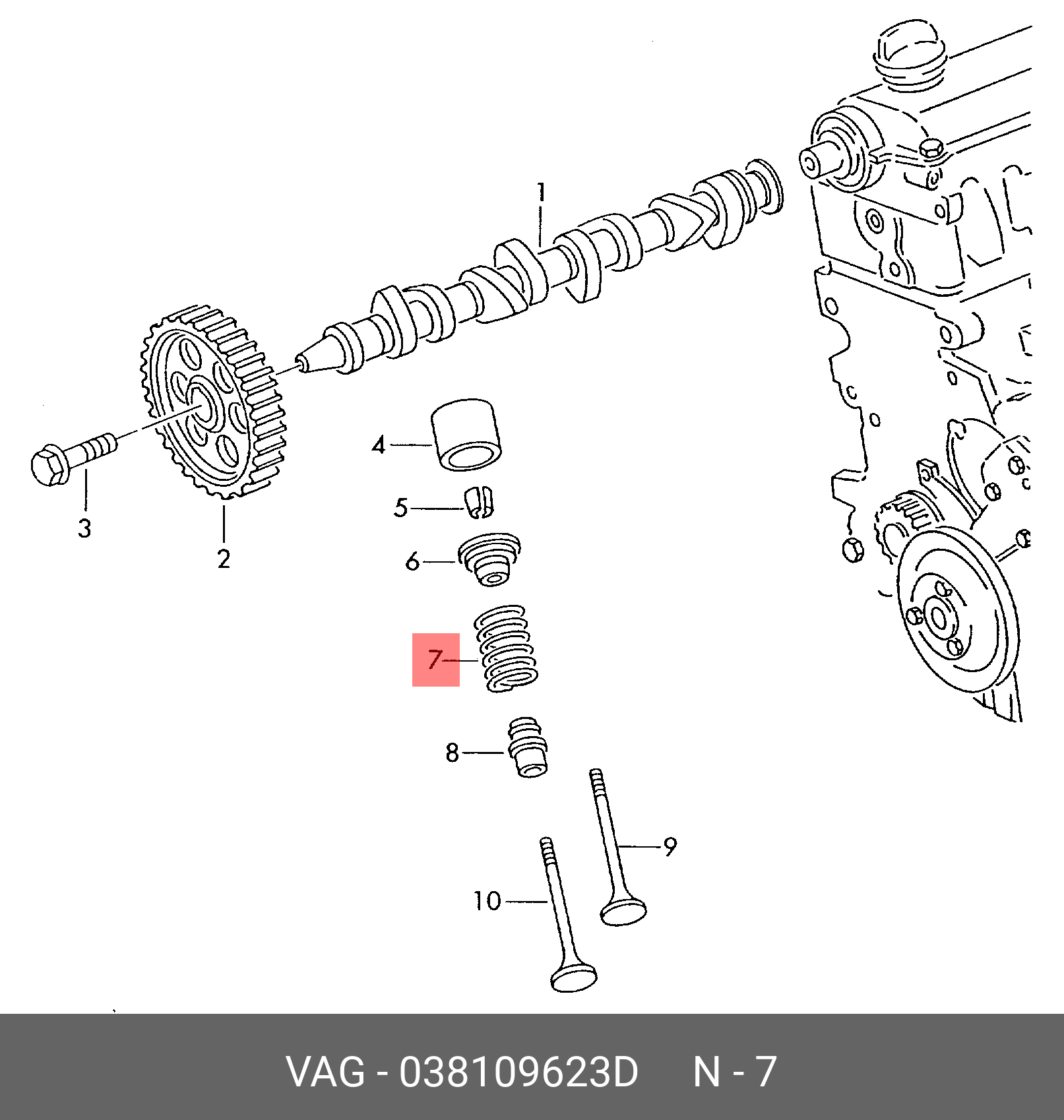 Натягувач ременя ГРМ VAG 038109623D