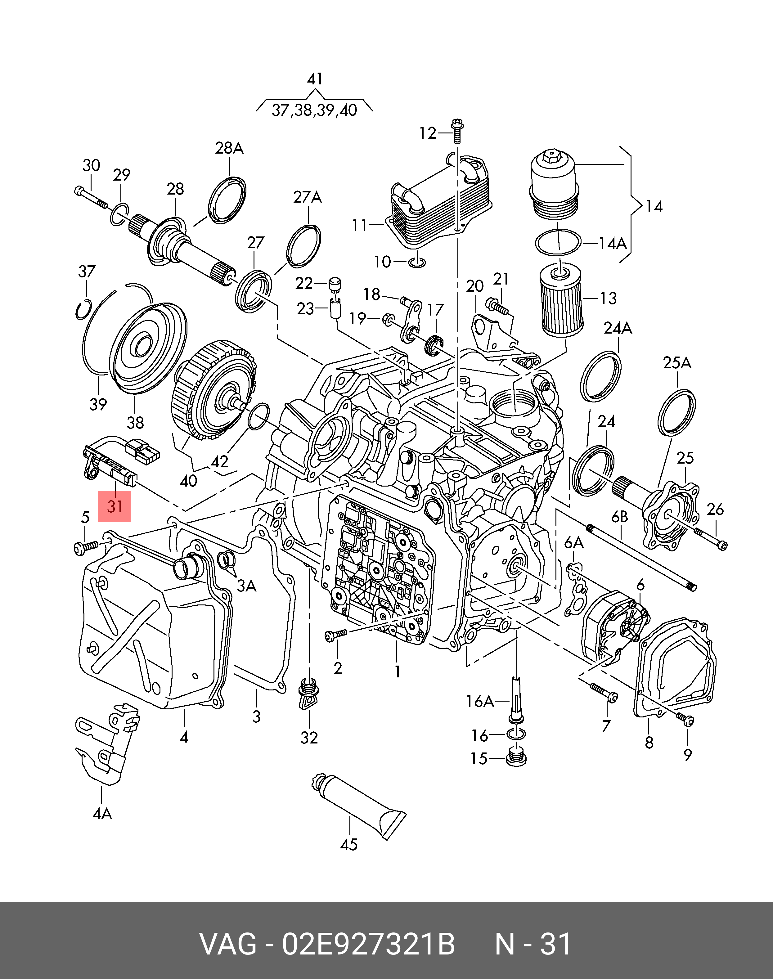 Блок керування DSG (мехатронік) VAG 02E927321B