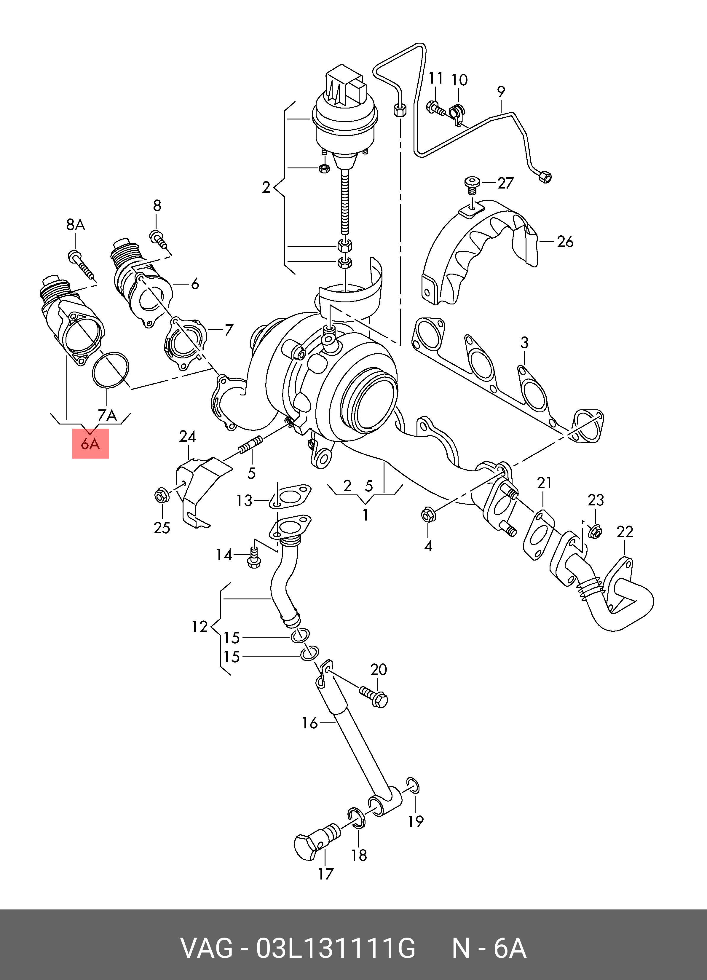 EGR клапан (клапан рециркуляції відпрацьованих газів) VAG 03L131111G