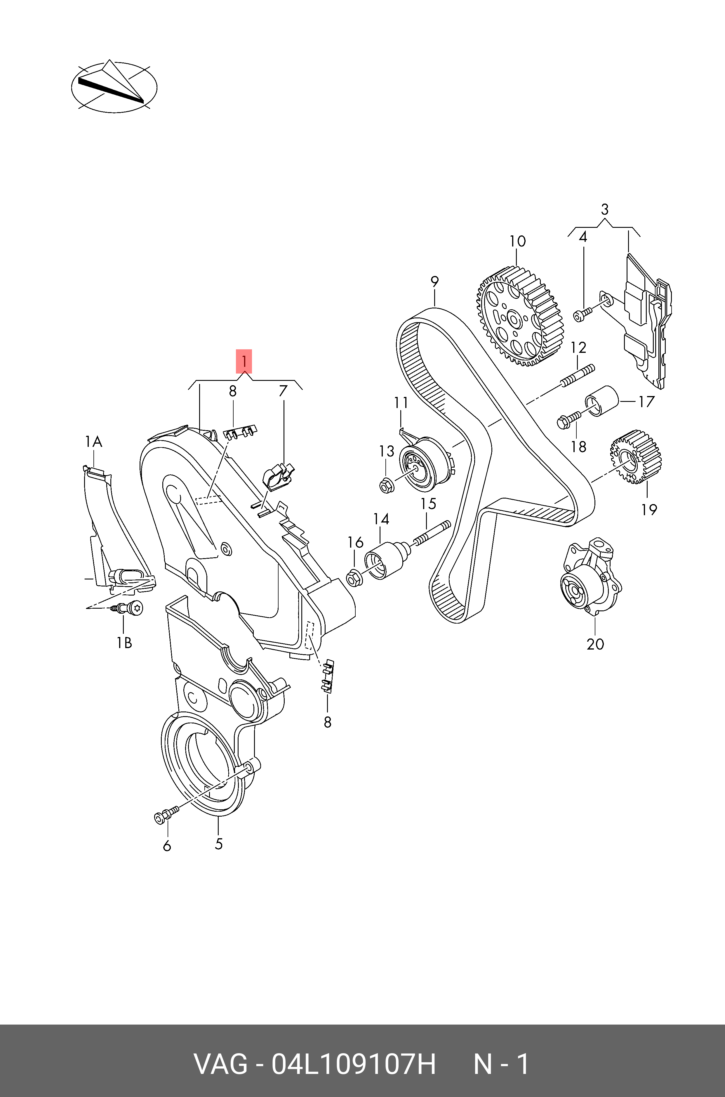 Гідронатягувач ланцюга ГРМ 04L109107H VAG