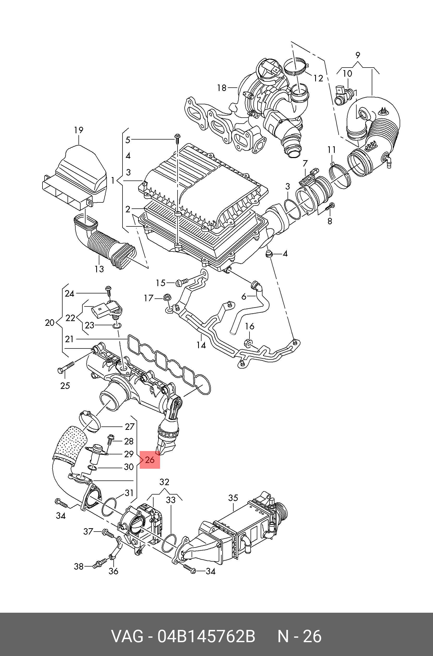 Компресор кондиціонера VAG 04B145762B