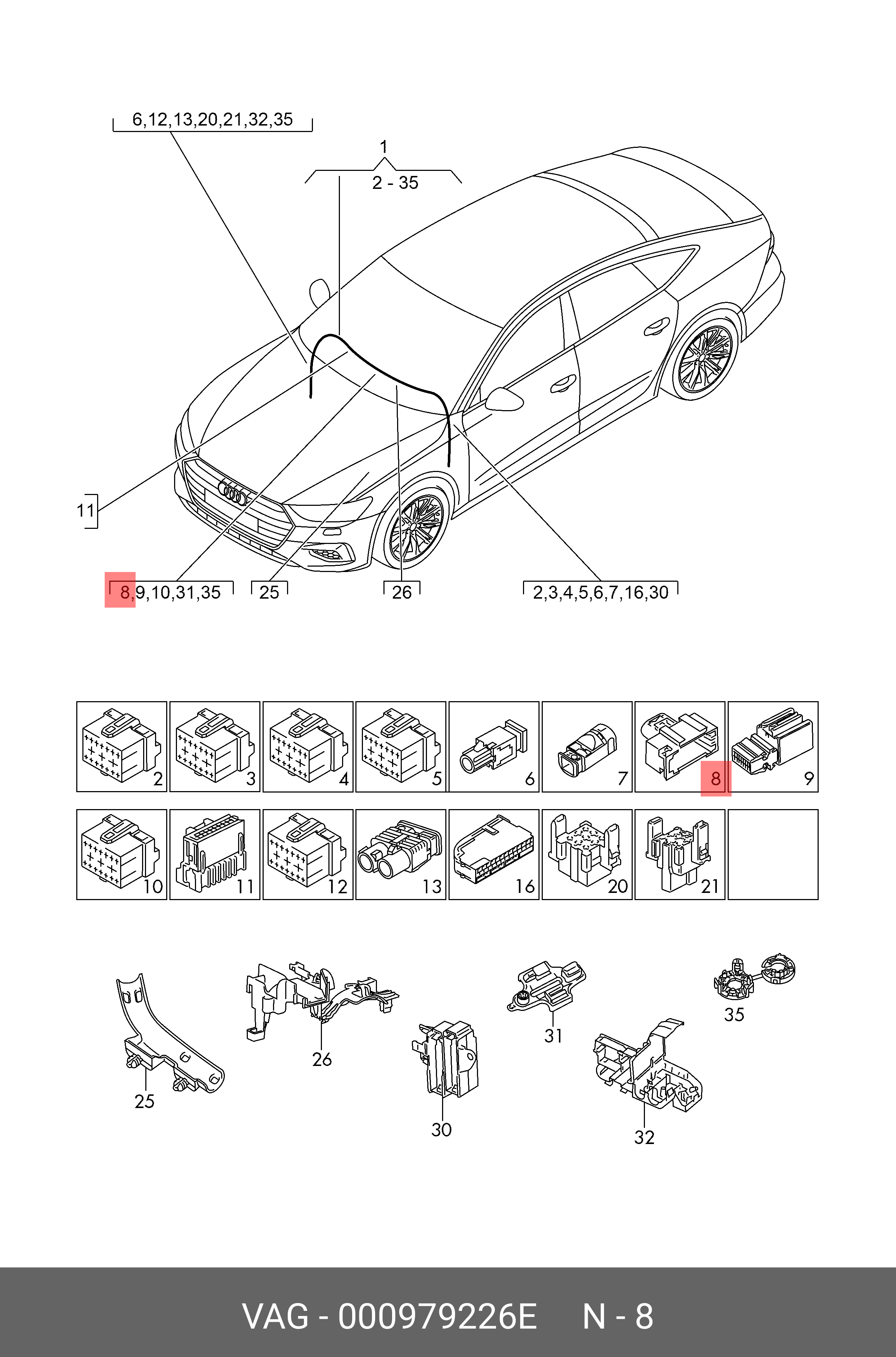 Ремонтний кабель з контактами VAG 000979226E